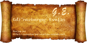 Günszberger Evelin névjegykártya